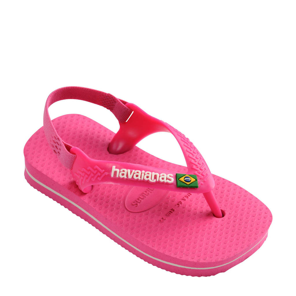 Havaianas Baby Brasil Logo IIteenslippers met hielbandje roze