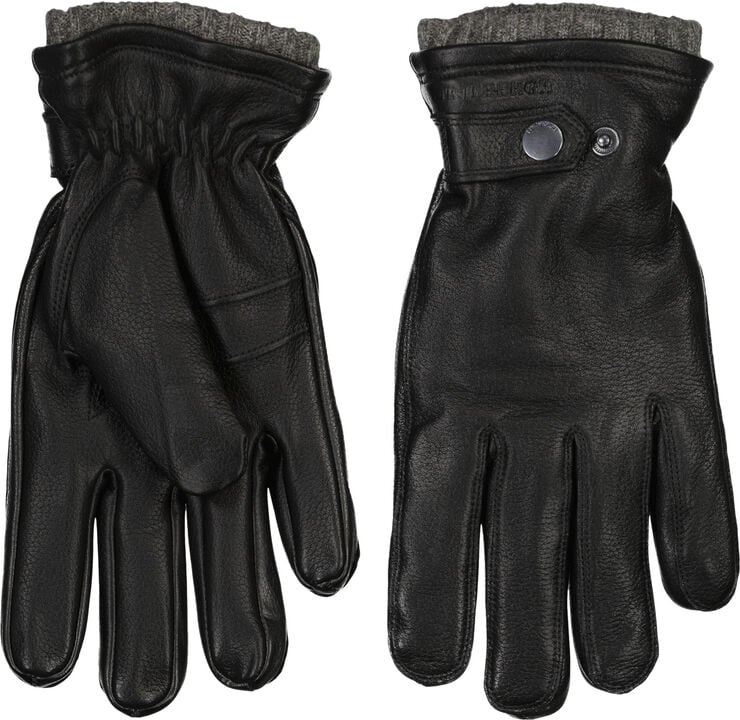 Lindbergh Soft leather gloves w. primaloft padding Sort