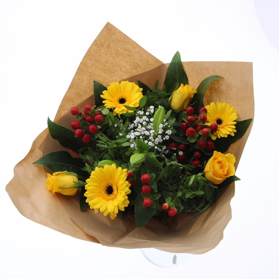 Bouquet de fleurs ‘’Florelites’’ jaune 18 tiges