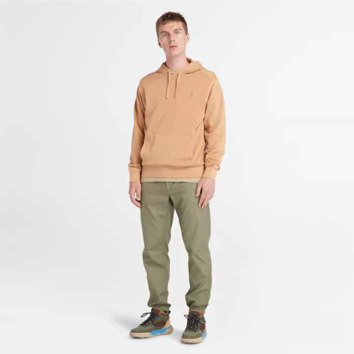 Sweat à capuche teint en plongée pour homme en jaune foncé