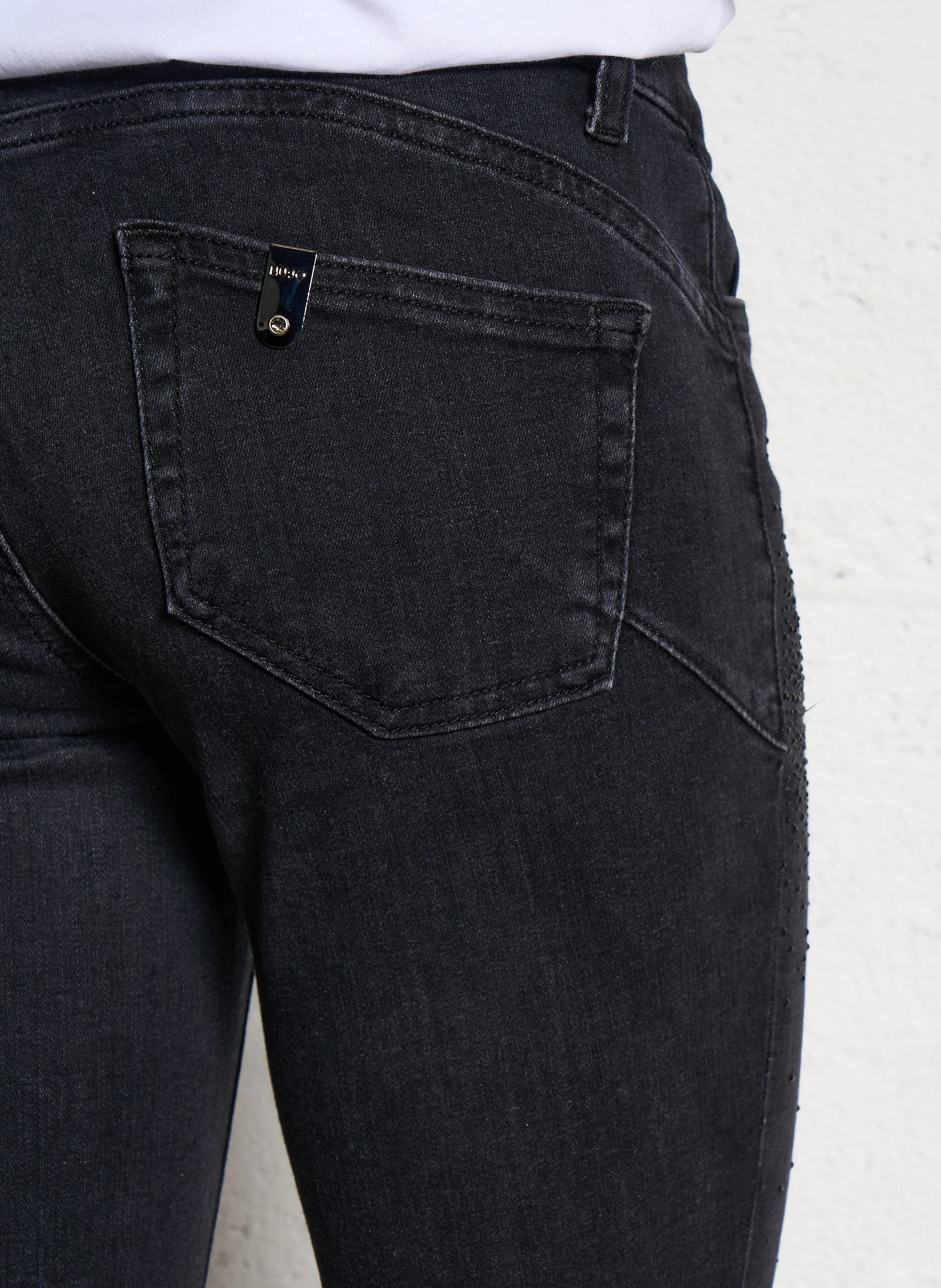 Jean skinny en coton mélangé | Noir