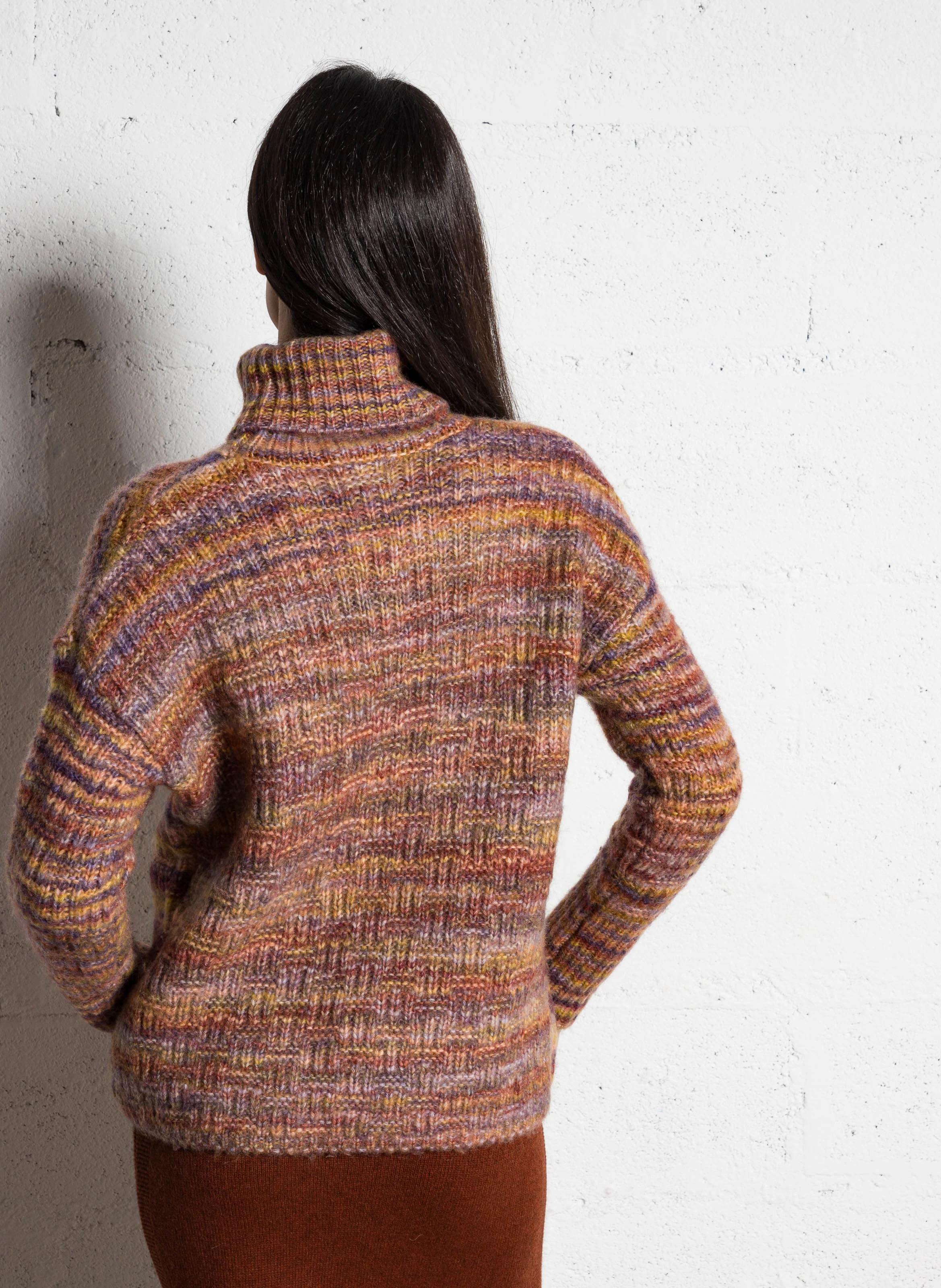 CAROLINA - Pull col roulé en laine mélangée | Rouge
