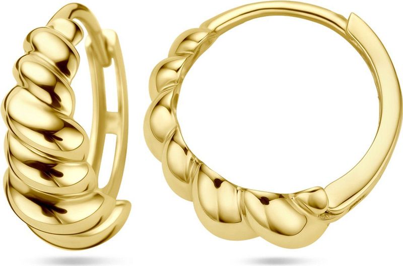 Klapoorringen - 14K Geelgouden - 13x5.5mm - Scharniersluiting - Gepolijst
