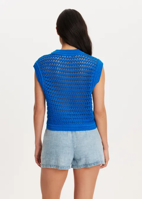 Gehaakte spencer blauw (BLW.K)
