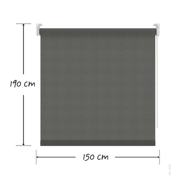 KARWEI rolgordijn lichtdoorlatend antraciet (kleurnr. 5742) 150x190 cm (bxh)