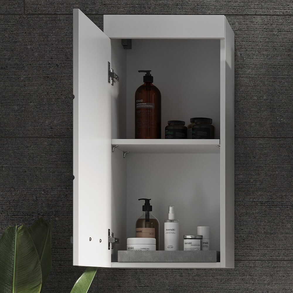 Vicco Hängeschrank Badschrank Badezimmermöbel Luna Weiß Skandi 37x77 cm Badezimmer Schrank Badmöbel Schranktür Schrankfach Ablage Aufbewahrung