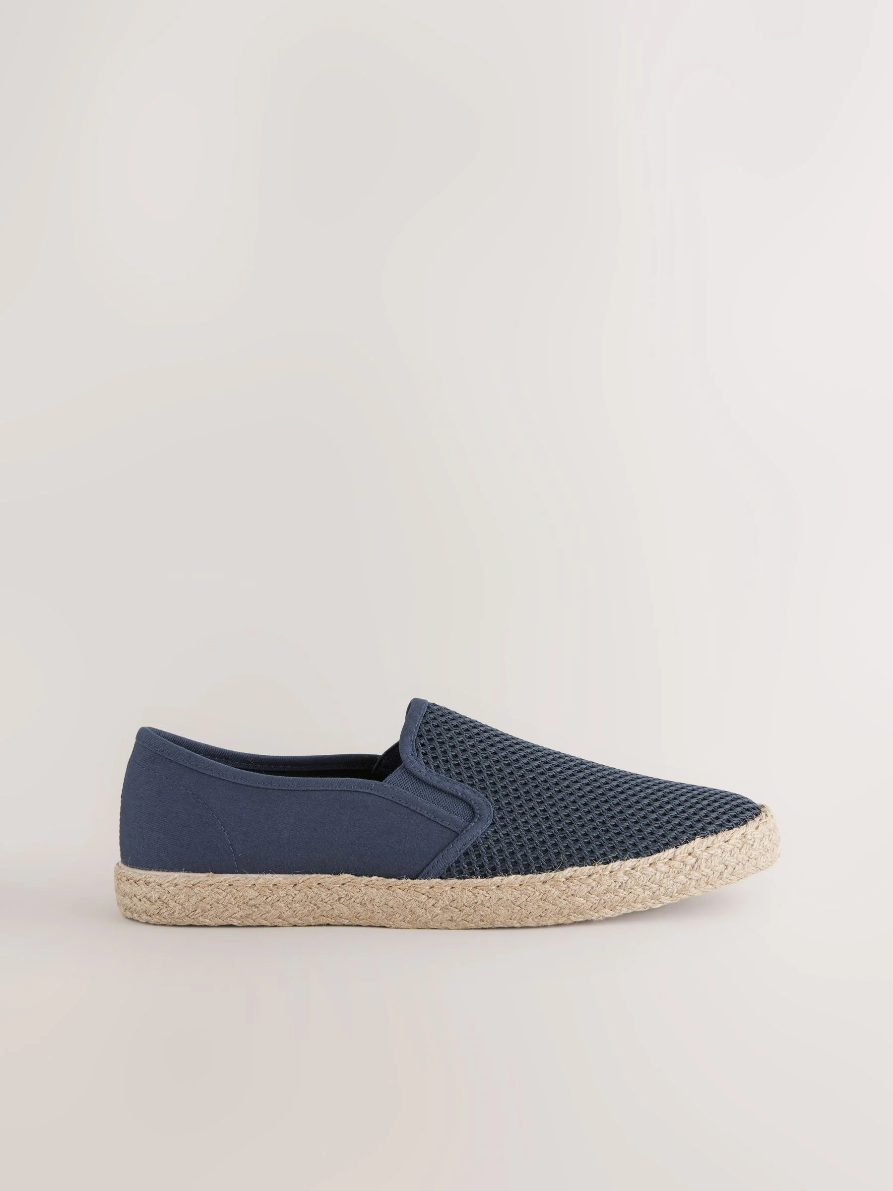Donkerblauw - Espadrilles met textuur