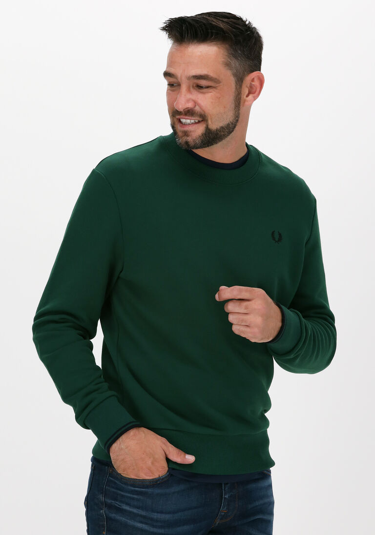 FRED PERRY groene fred perry trui crew neck sweatshirt