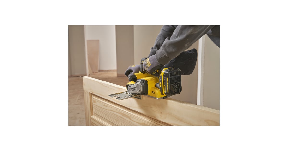 StanleyFATMAX V20 18V Brushless elektrische schaafmachine  (Zwart/geel, Accu en oplader niet inbegrepen)