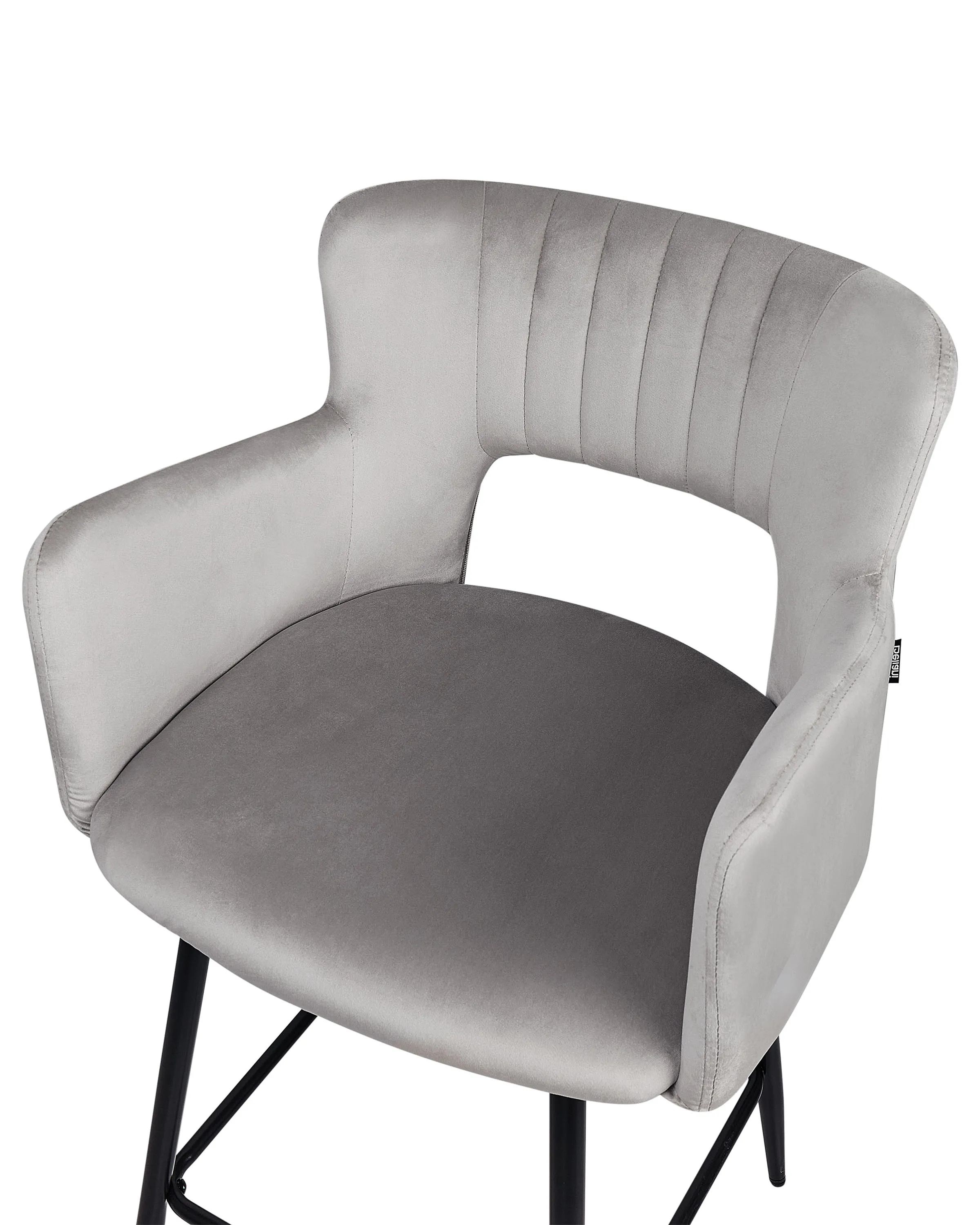 Set van 2 barstoelen SANILAC Fluweel Lichtgrijs