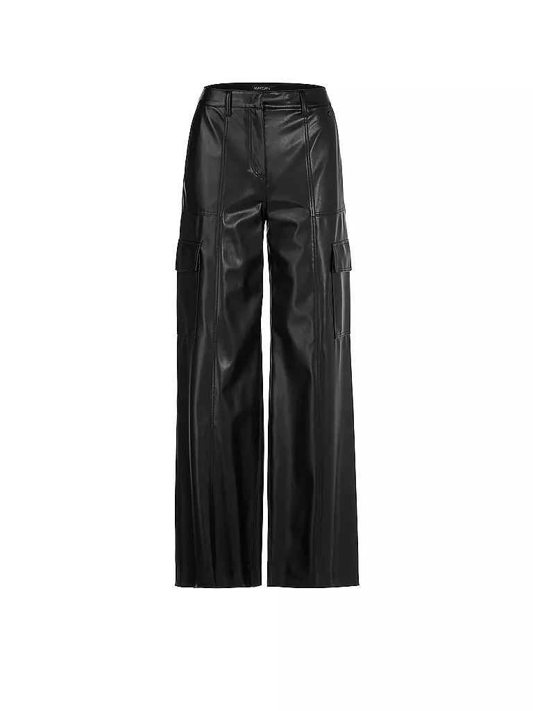 MARC CAIN Cargohose in Lederoptik RAGUSA schwarz