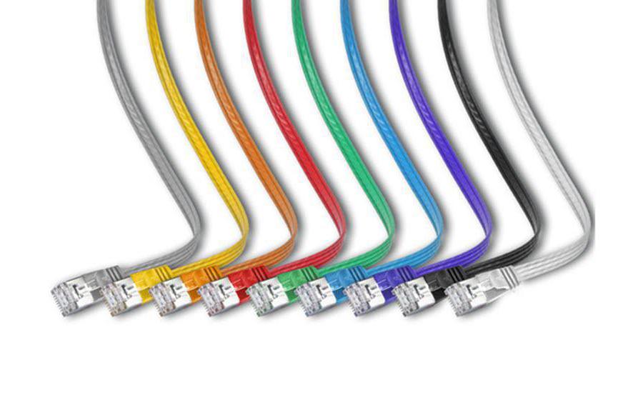 Slimpatchkabel RJ-45 - RJ-45, Cat 6, STP, 15 m, SchwarzGeschirmtes Twisted-Pair-Kabel (STP) mit Klinkenschutz