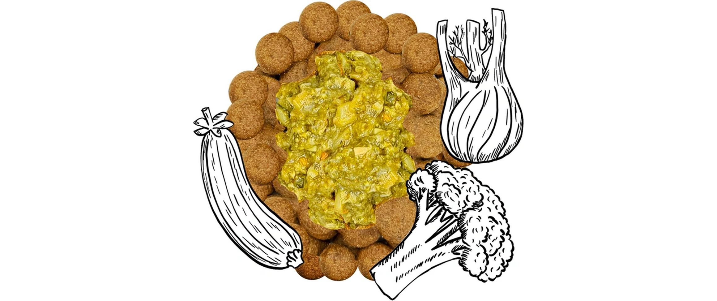 Nassfutter SteamCooked Topping Green, 200 gErgänzungsfuttermittel für ausgewachsene Hunde