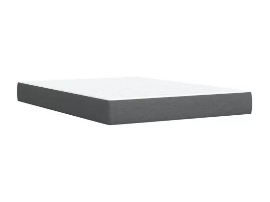Sommier à lattes de lit avec matelas Gris foncé 140x190cm Tissu