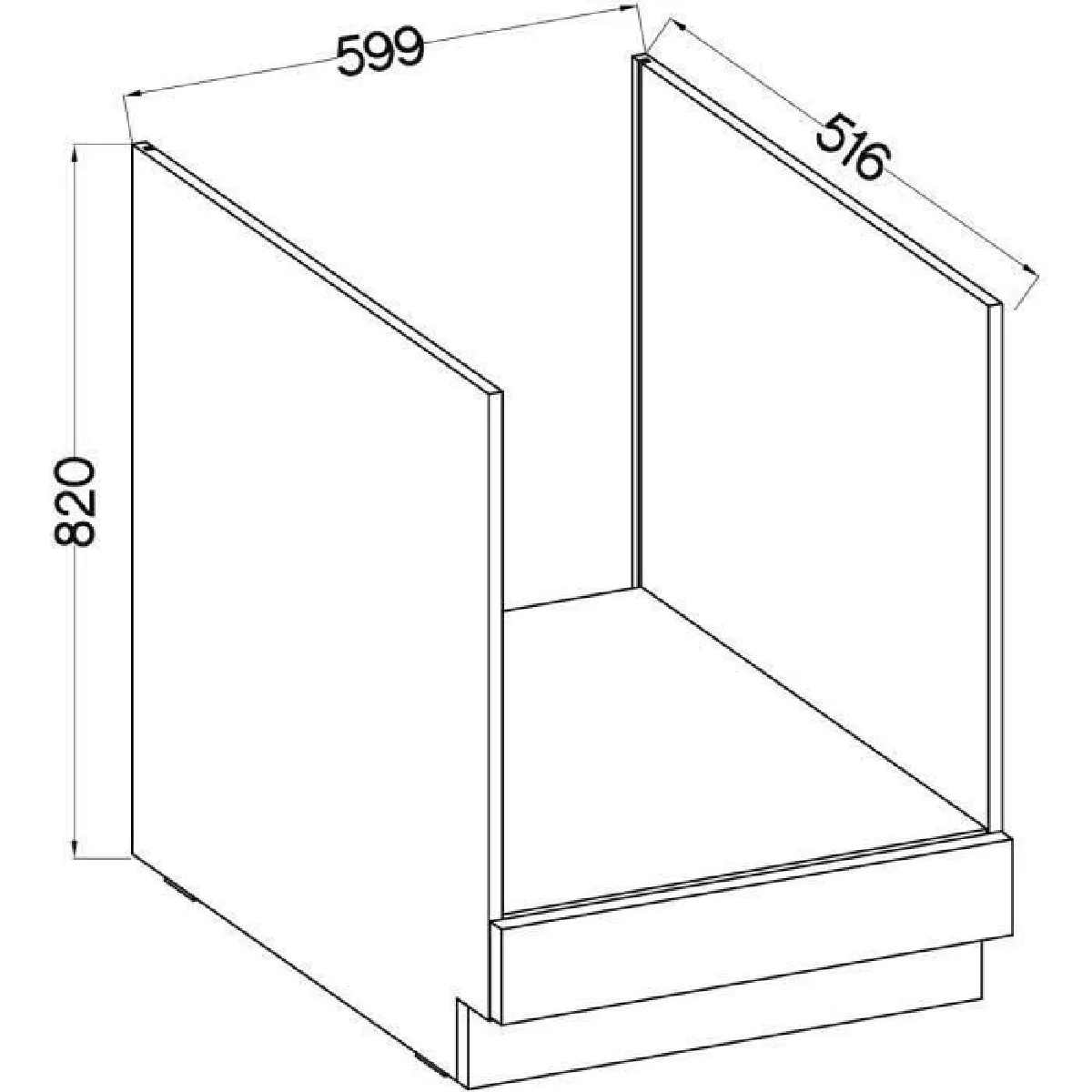 TBS Meuble Bas Four Encastrable - Chêne Sonoma