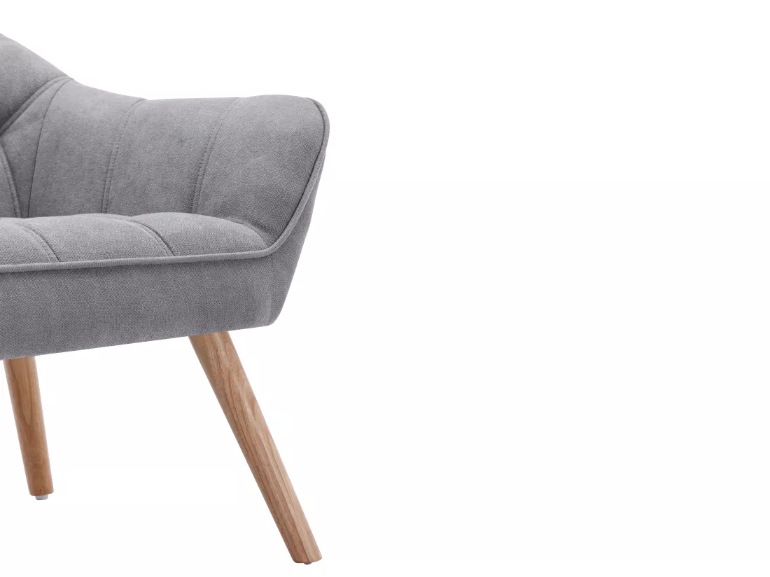 Canapé 2 places et fauteuil en tissu gris CASERTA