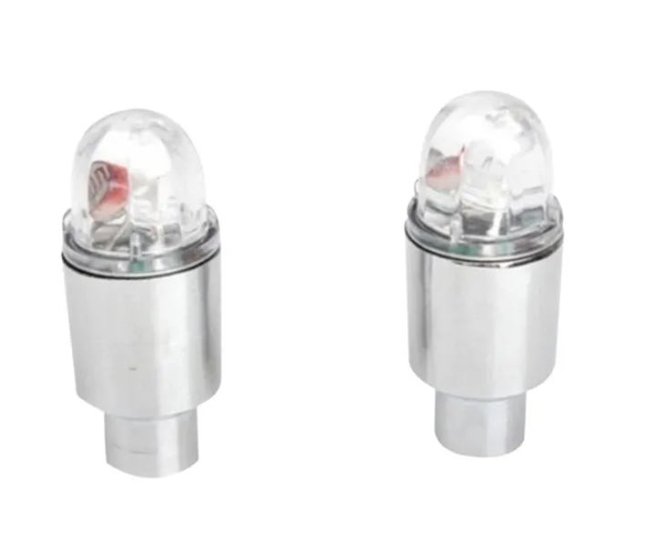 (2er Set) LED Ventilkappen Tuning Felgen Beleuchtung für Velo / Motorrad / Auto (inkl. LR54 Batterien) - Bunt