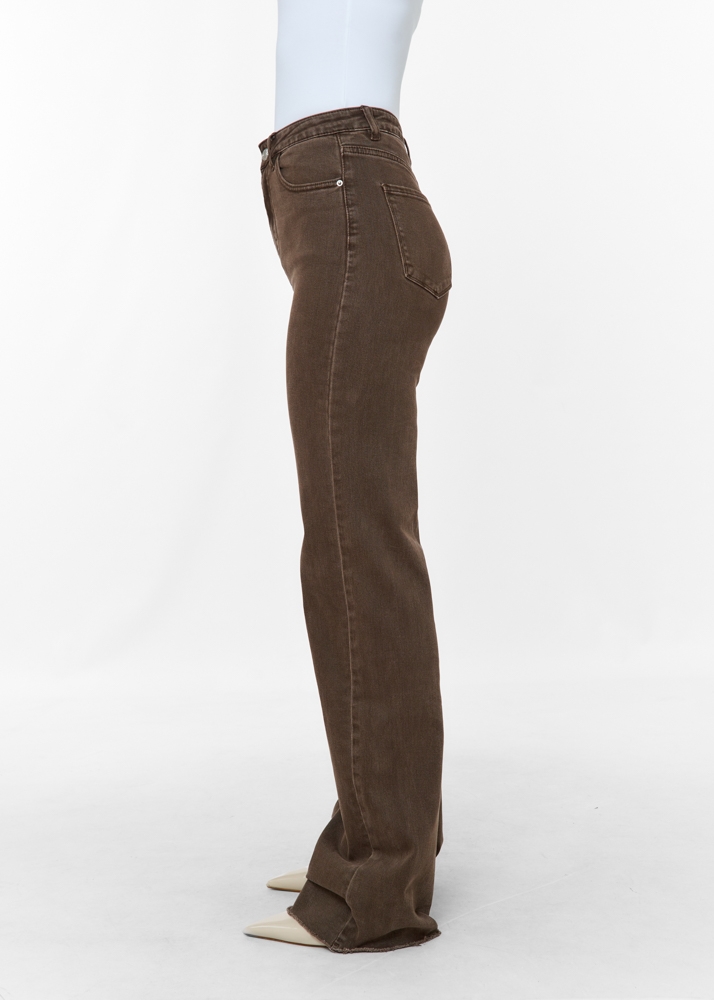Straight leg stretch jeans choco bruin