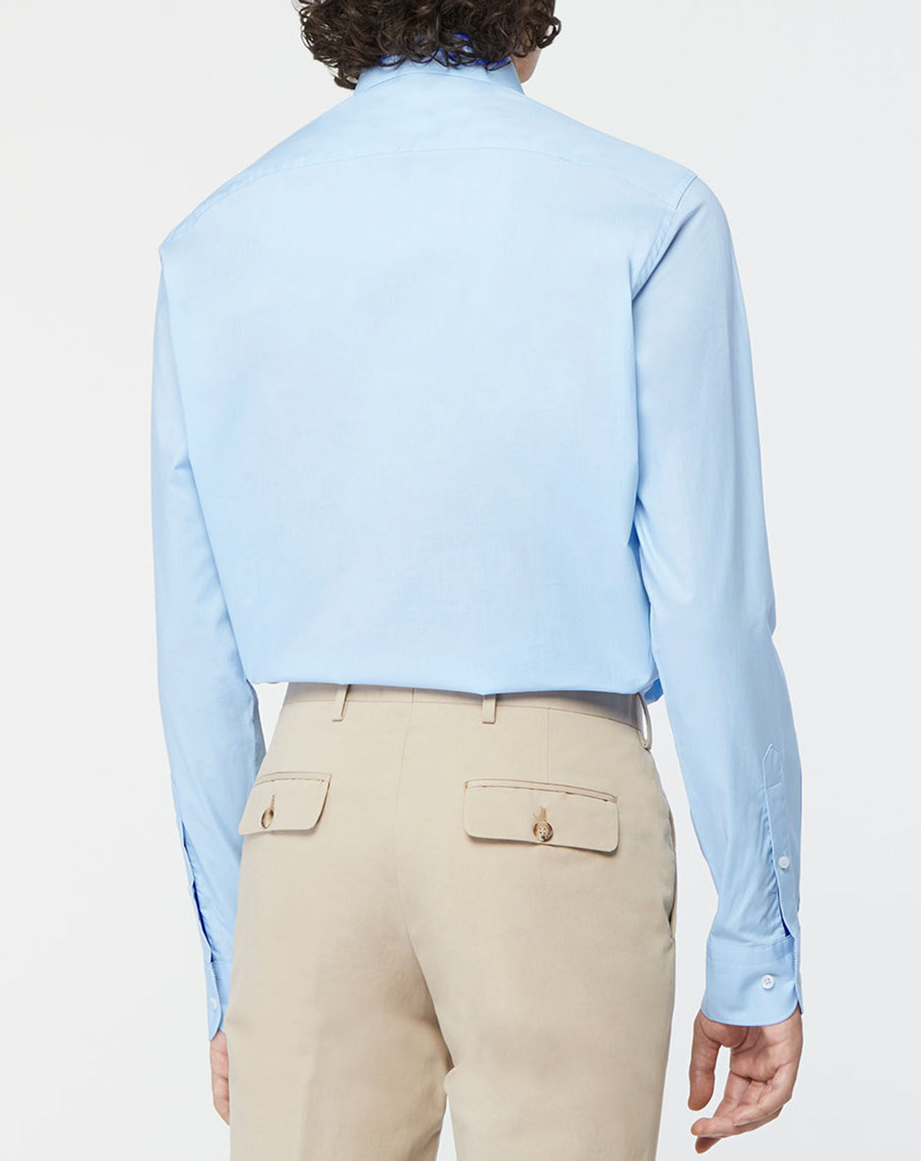 Tommy Hilfiger Chemise droite en Popeline 100% Coton Bio Solid bleu ciel