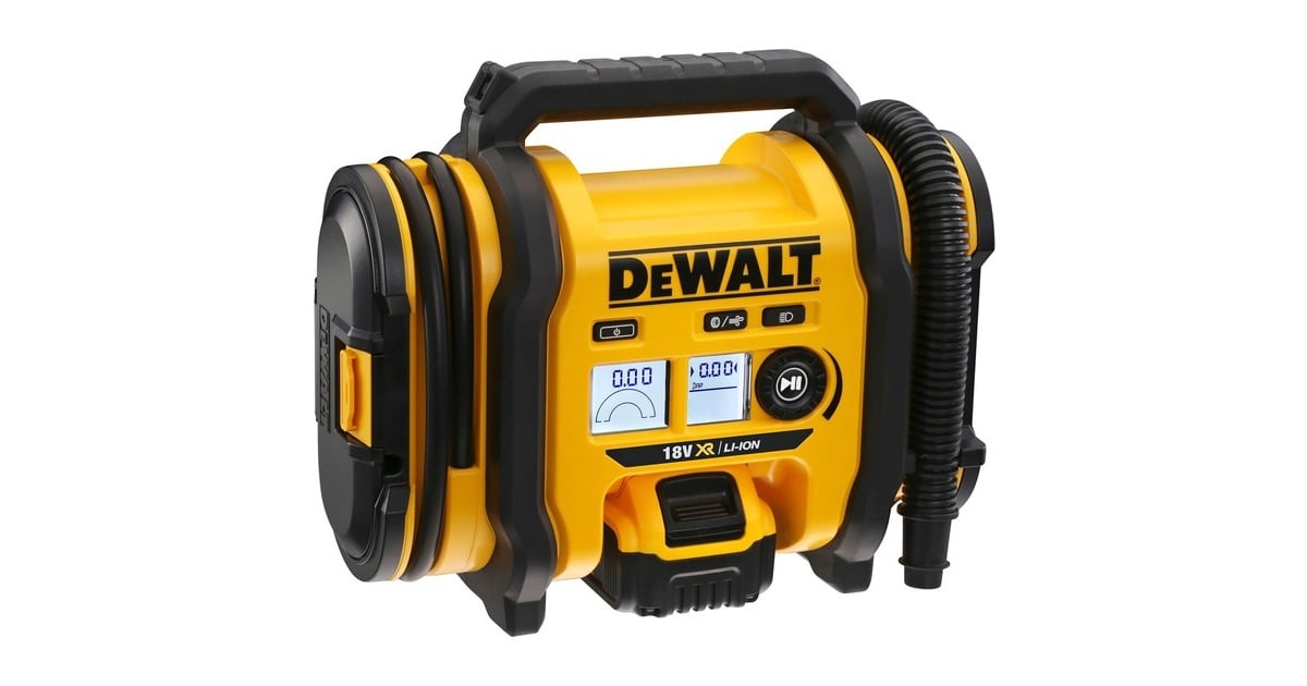 DEWALT18V XR Compacte Luchtpomp DCC018N-XJ  (Geel/zwart, Accu en oplader niet inbegrepen)