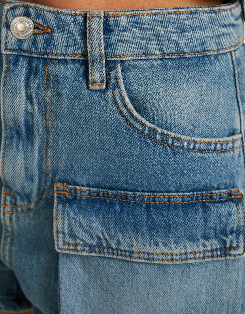 bermudas cargo de jeans