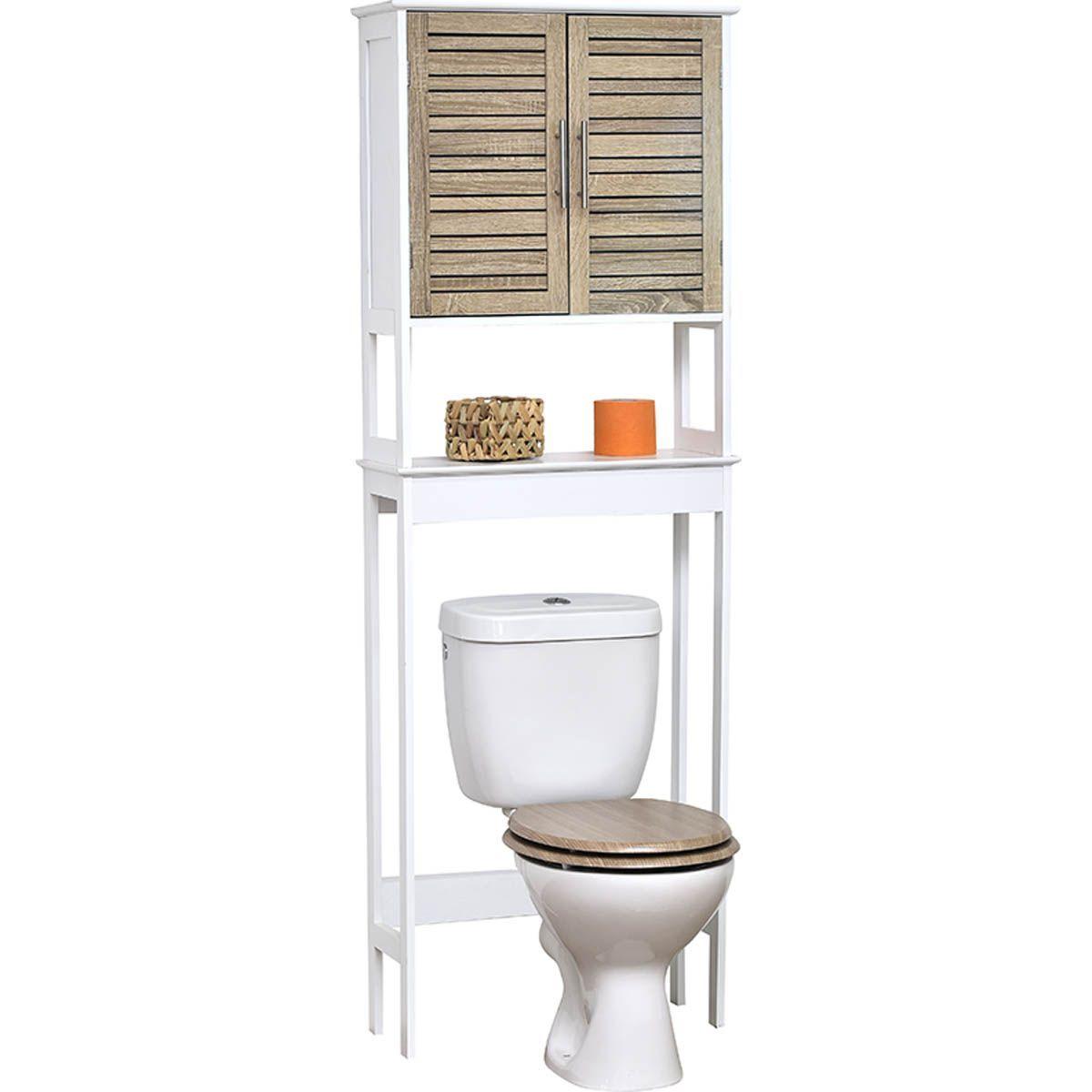 MEUBLE DESSUS WC MDF 2 PORTES  ETAGERE MDF  STOCKHOLM