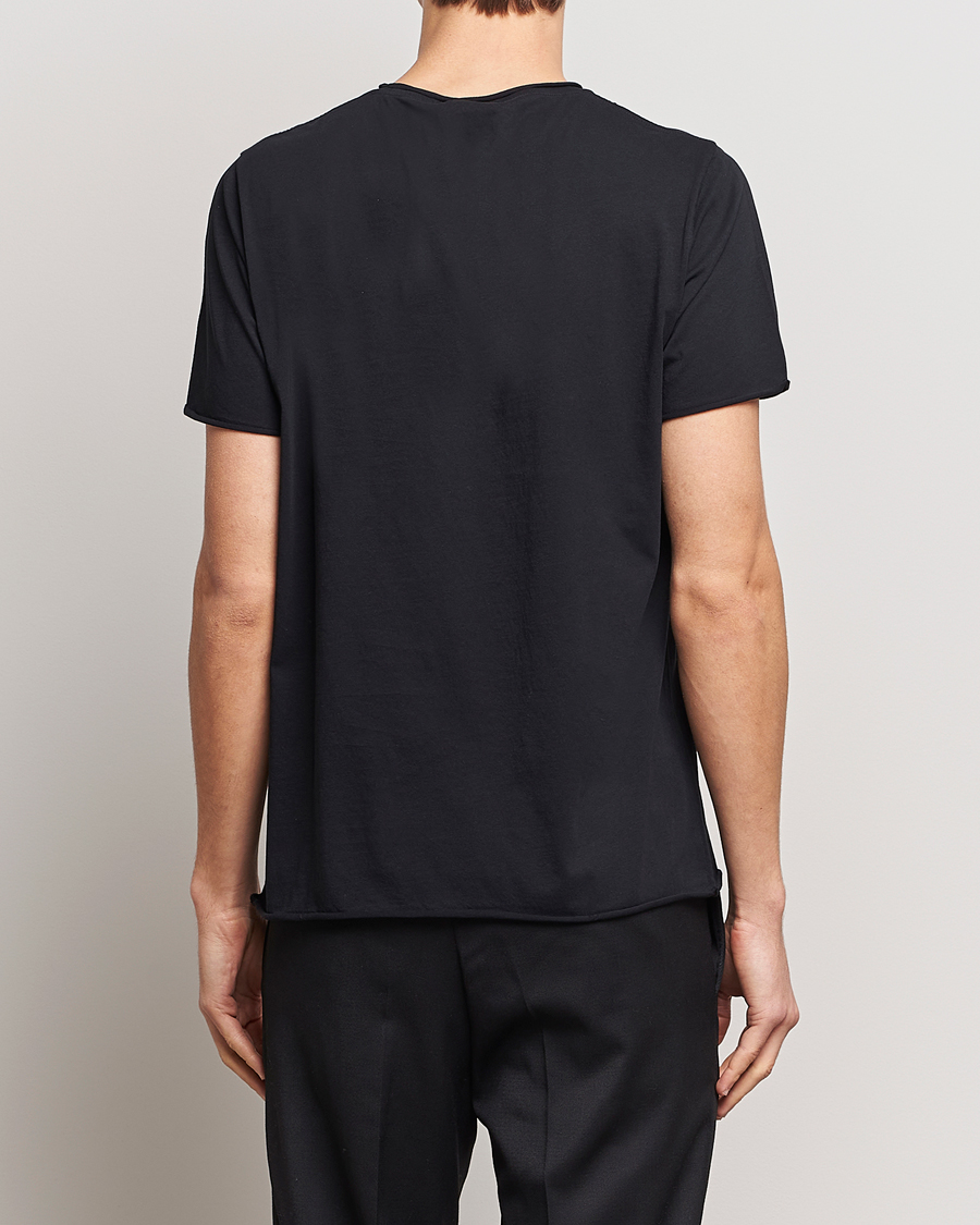 Filippa K Roll Neck Crew Neck Tee Black