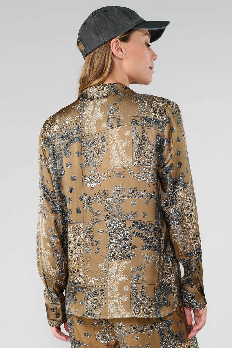 LE TEMPS DES CERISES<br>Blusa Qatin, gola de lapela