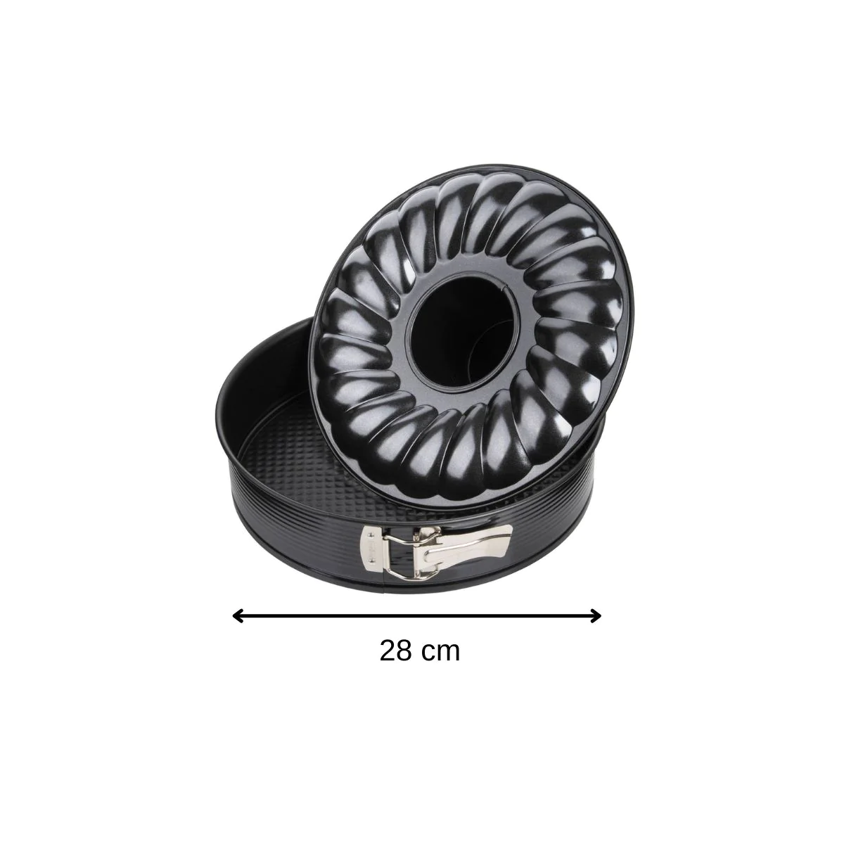 Moule à manqué et savarin double fond 28 cm Black Metallic Zenker