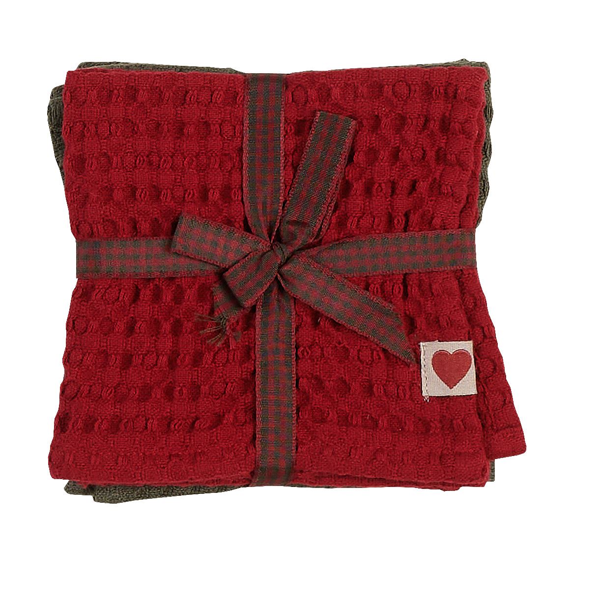 Kjøkkenklut multi rød - 30x30 cm