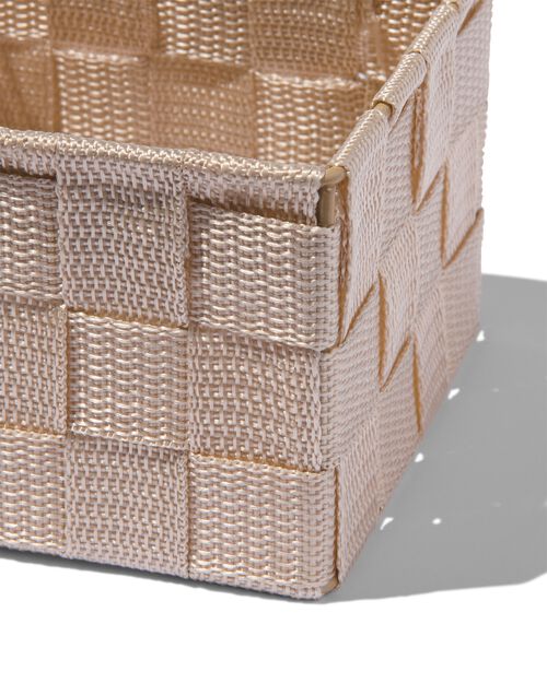 panier tissu beige 13x13x9