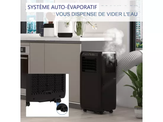 Climatiseur Mobile 3 EN 1, 9000BTU, avec Minuterie, Affichage LED et télécommande, Refroidissement, Ventilateur, Déshumidificateur
