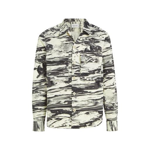 Calvin Klein Mønstret Overshirt, Egret, XXL