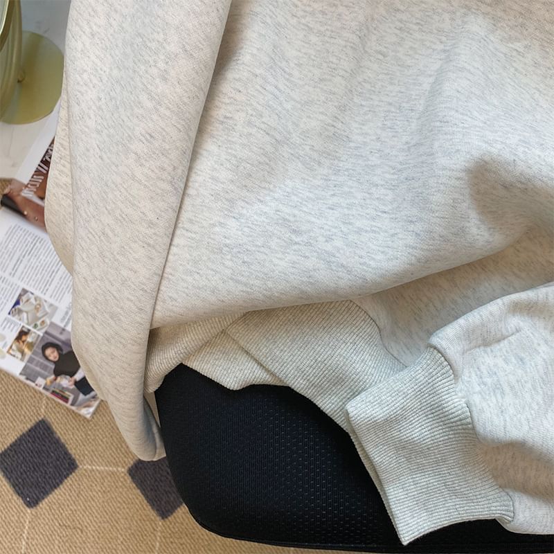 Cafamo - Hoodie met halve rits en letters