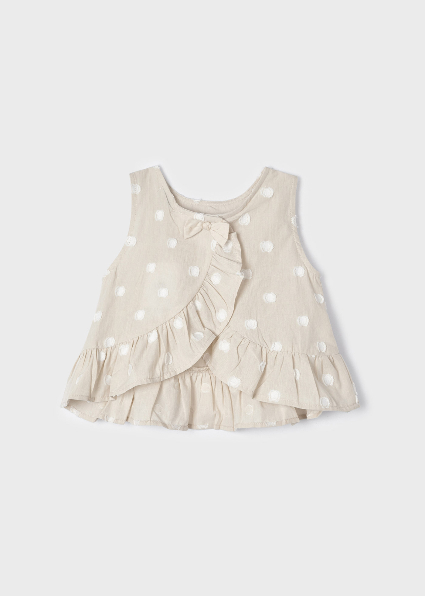 Blusa de algodão estampada sem mangas para meninas