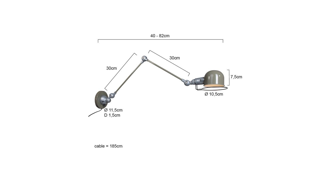 Wandlamp 7656G Davin Mexlite B11 x D80 cm