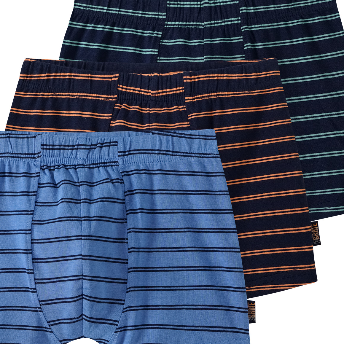 Yigga 3 Jungen Boxer mit Bio-Baumwolle blau / dunkelblau