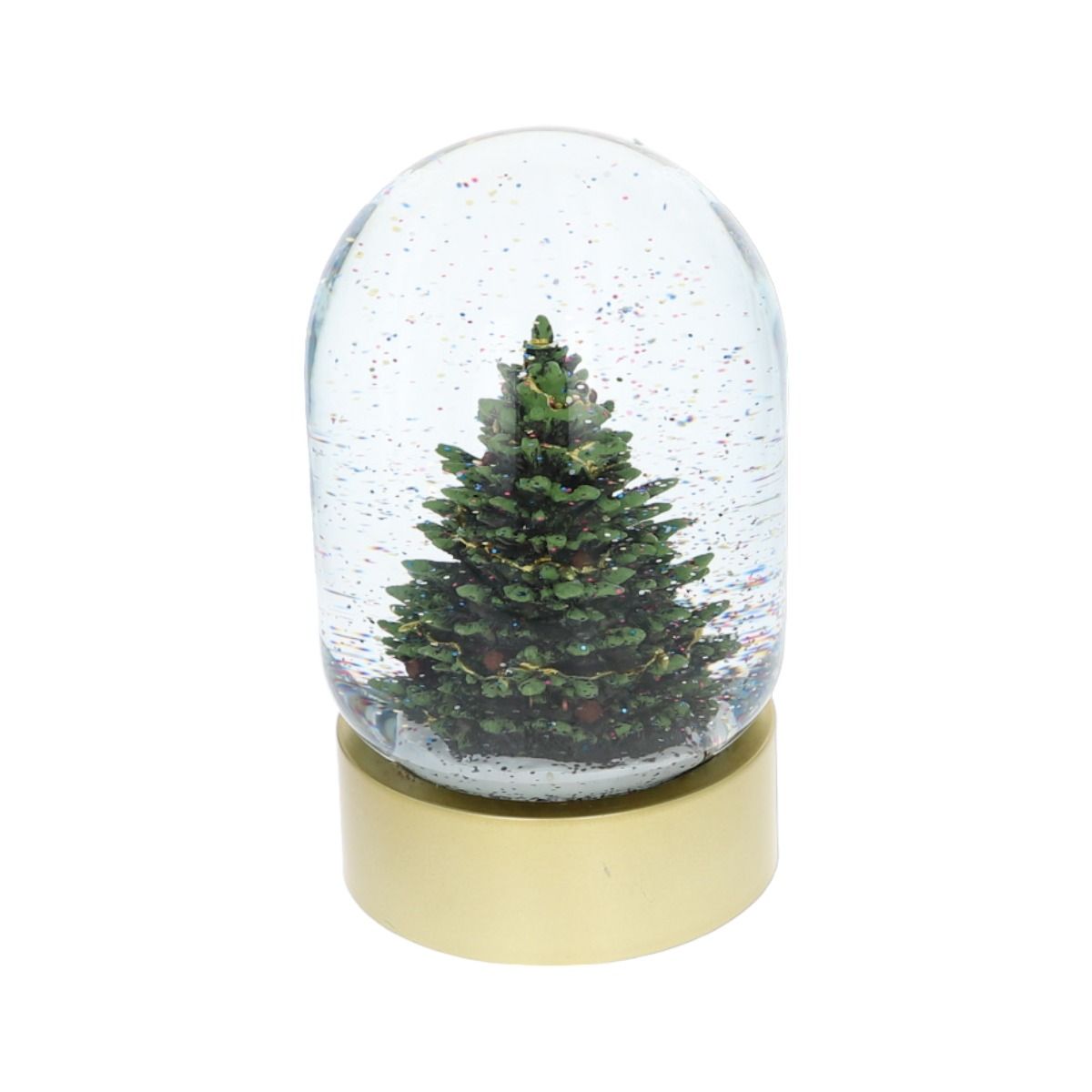 Boule à neige grand sapin à paillettes multicolores Jolie saison
