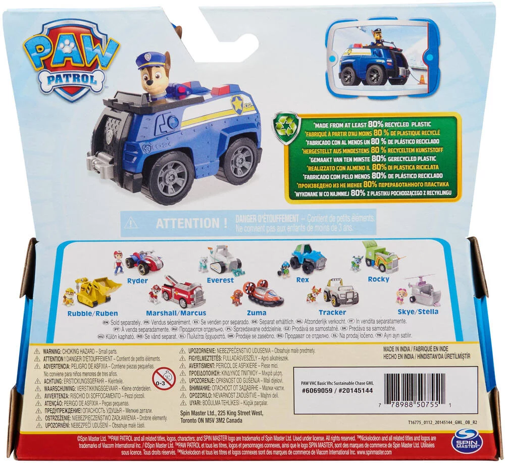 PAT'PATROUILLE - VEHICULE ET FIGURINE CHASE