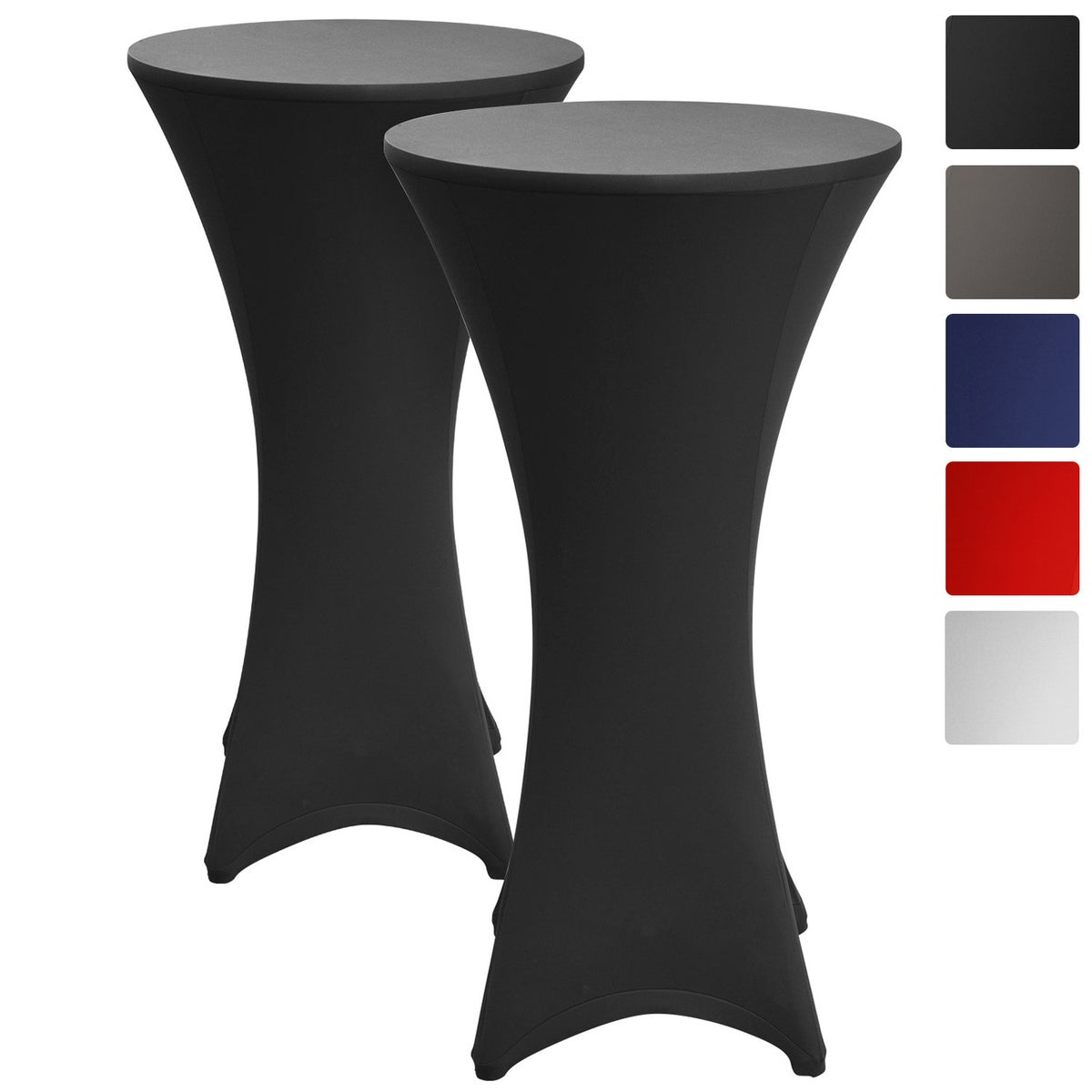 Beautissu Stella statafelhoes Ø 70 cm zwart (set van 2)