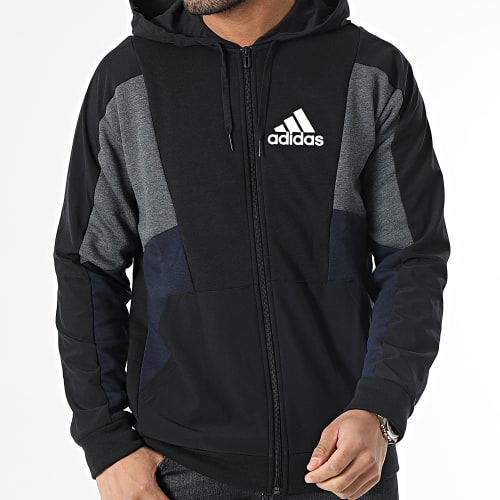 Veste Zippée Essential HY5936 Noir Bleu Marine Gris Chiné