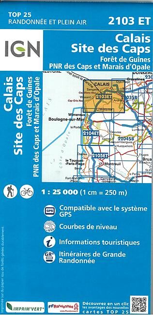 IGN - TOP 25 2103ET CALAIS 1 25 000