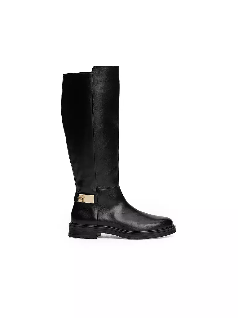 TOMMY HILFIGER Lederstiefel  schwarz