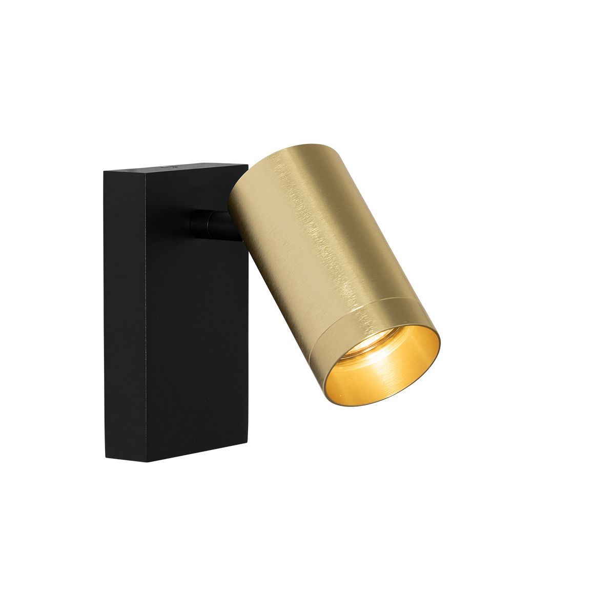 Wandlamp zwart met goud verstelbaar met schakelaar - Jeana Luxe