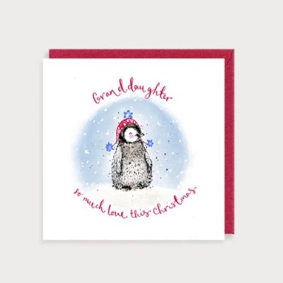 With Love At Christmas Granddaughter Penguin Card