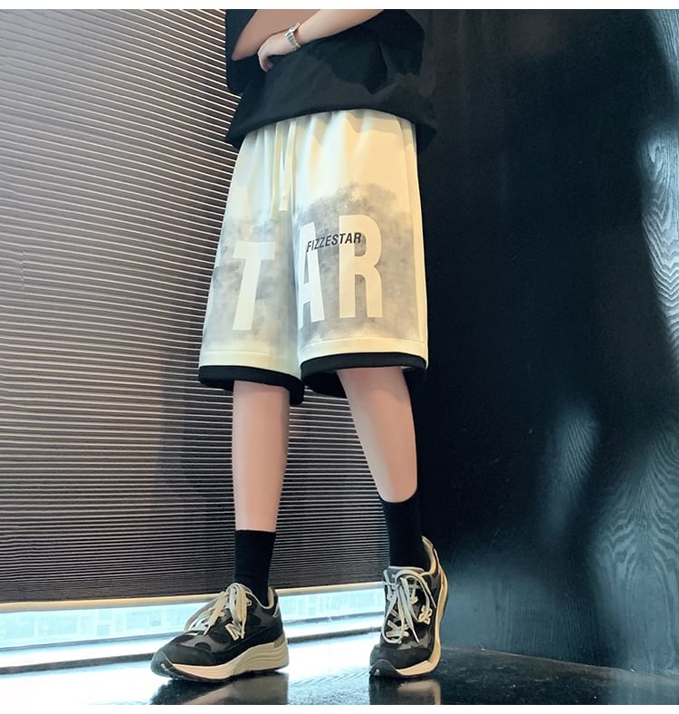 Diphon - Sweatshorts met trekkoord in de taille en tekstprint