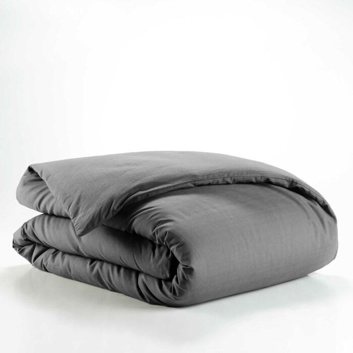 HOUSSE COUETTE 140X200CM UNI 57 FILS LINA ANTHRACITE