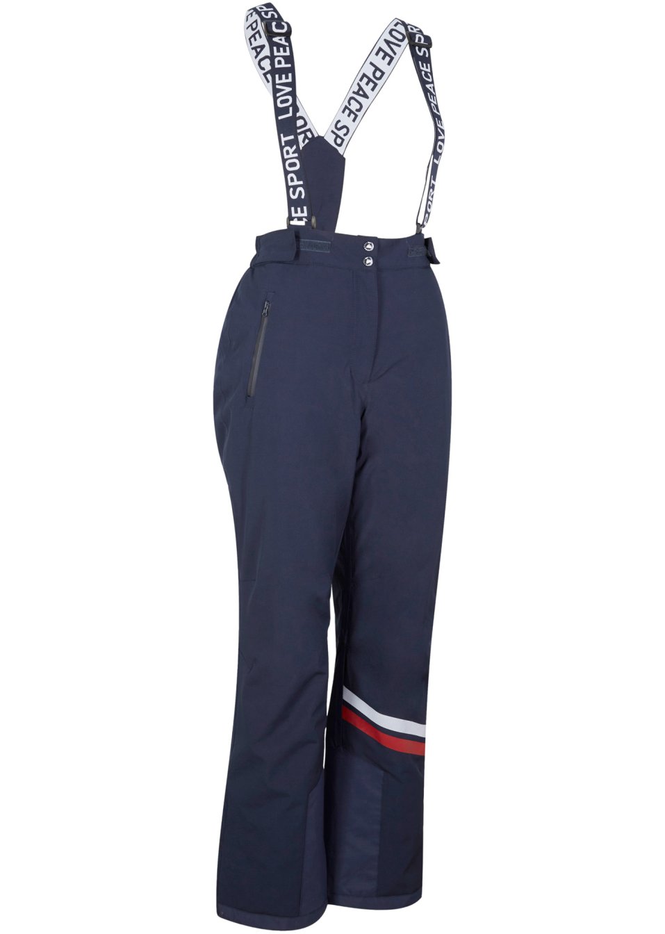 Pantalon de ski thermo avec bretelles amovibles, étanche, Straight