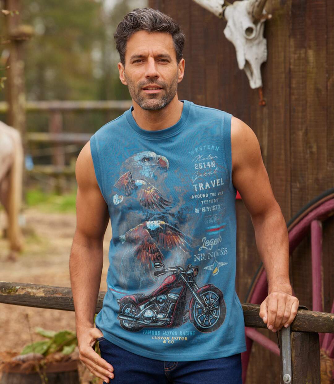 Lot de 2 Tee-Shirts Sans Manches Motor Racing