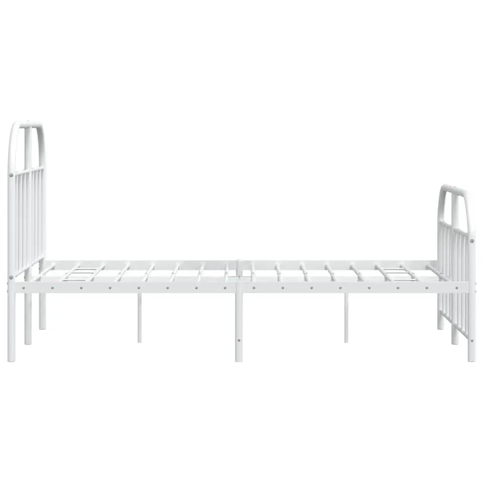 vidaXL - Bed frame met hoofd- en voeteneinde - Wit - Metaal - 120x200 cm